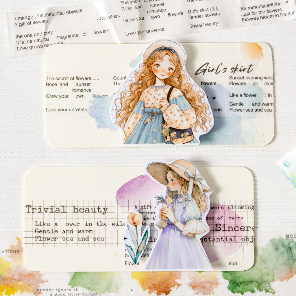 2 Rolls Watercolor and Poem Washi Tape WCBLS