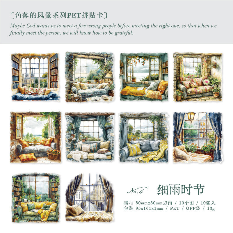 10 Pcs Landscape PET Cardstock JLDFJ