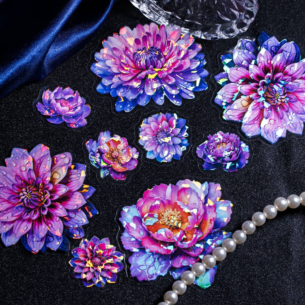 20 Pcs PET Flower Stickers HPJX
