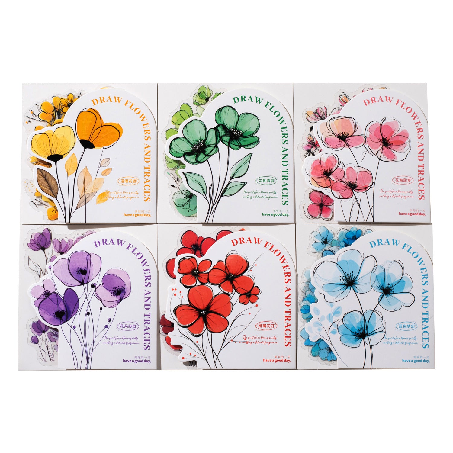 15 Pcs Light Color Flower PET Stickers MHHJ