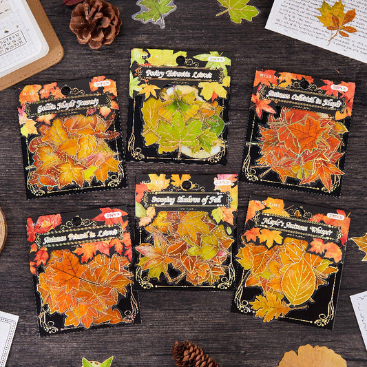 30 Pcs Autumn Leaves PET Stickers FYWY
