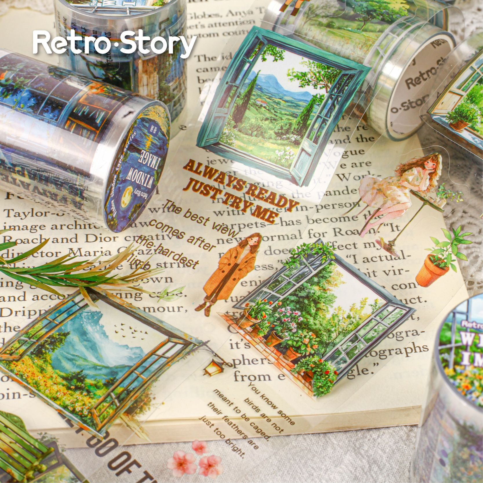 1 Roll Summer Window PET Stickers Tape CYXL