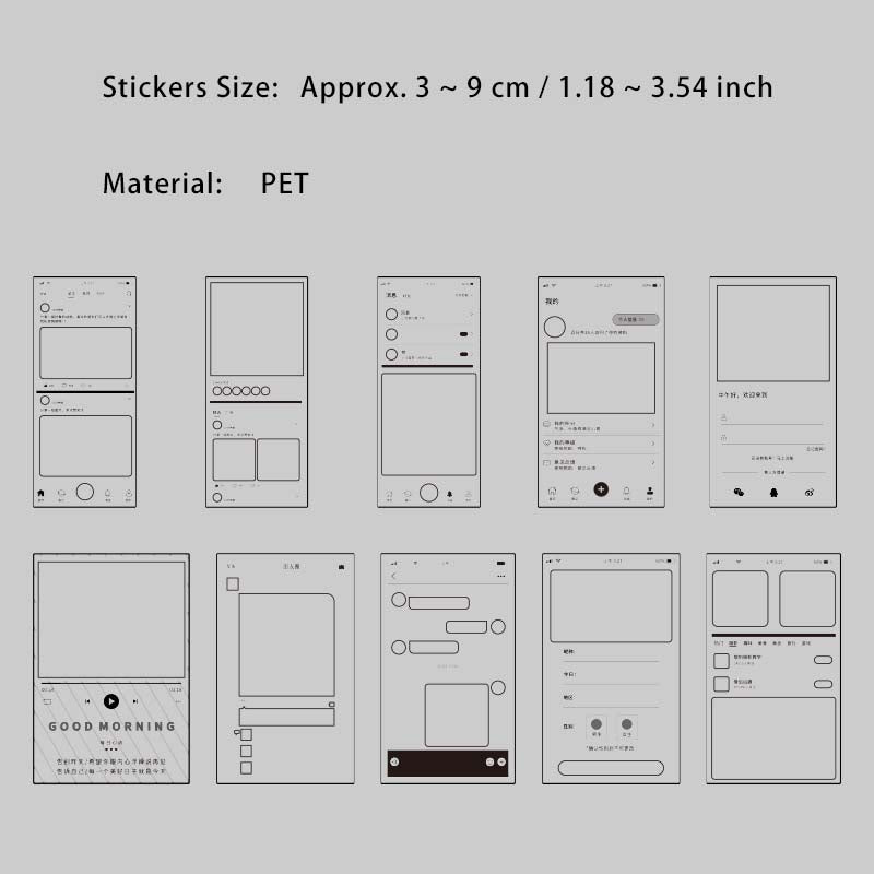 20 Pcs Photography Flim PET Stickers YJSC