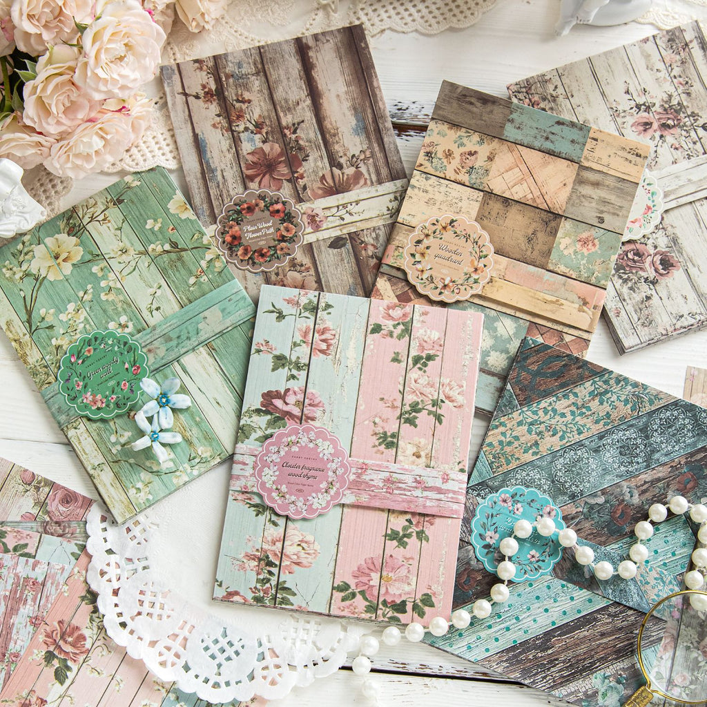 30 Pcs Wooden Color Scrapbook Paper MSZJ