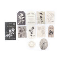 30 Pcs Vintage Ink Botanical Letterpress Paper
