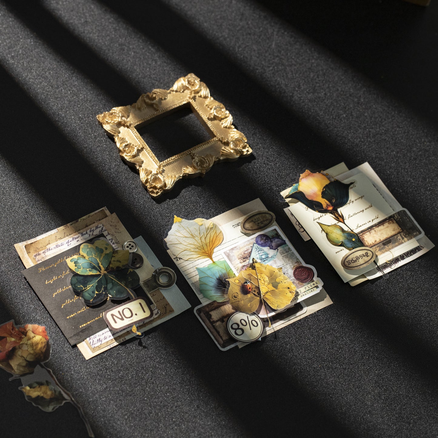 10 Pcs Vintage Flower PET Stickers LJHY