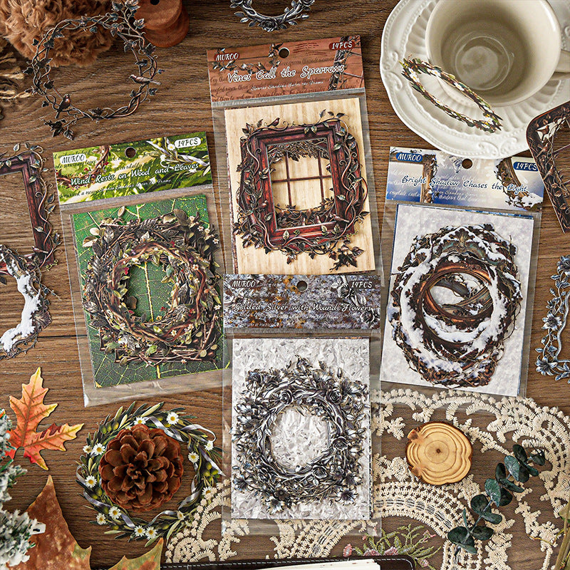 14 Pcs Vintage Journal Frame and Paper SYRK