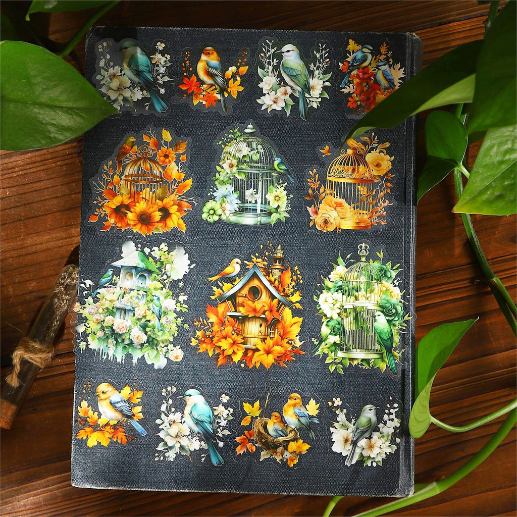 30 Pcs PET Bird Stickers NYHS