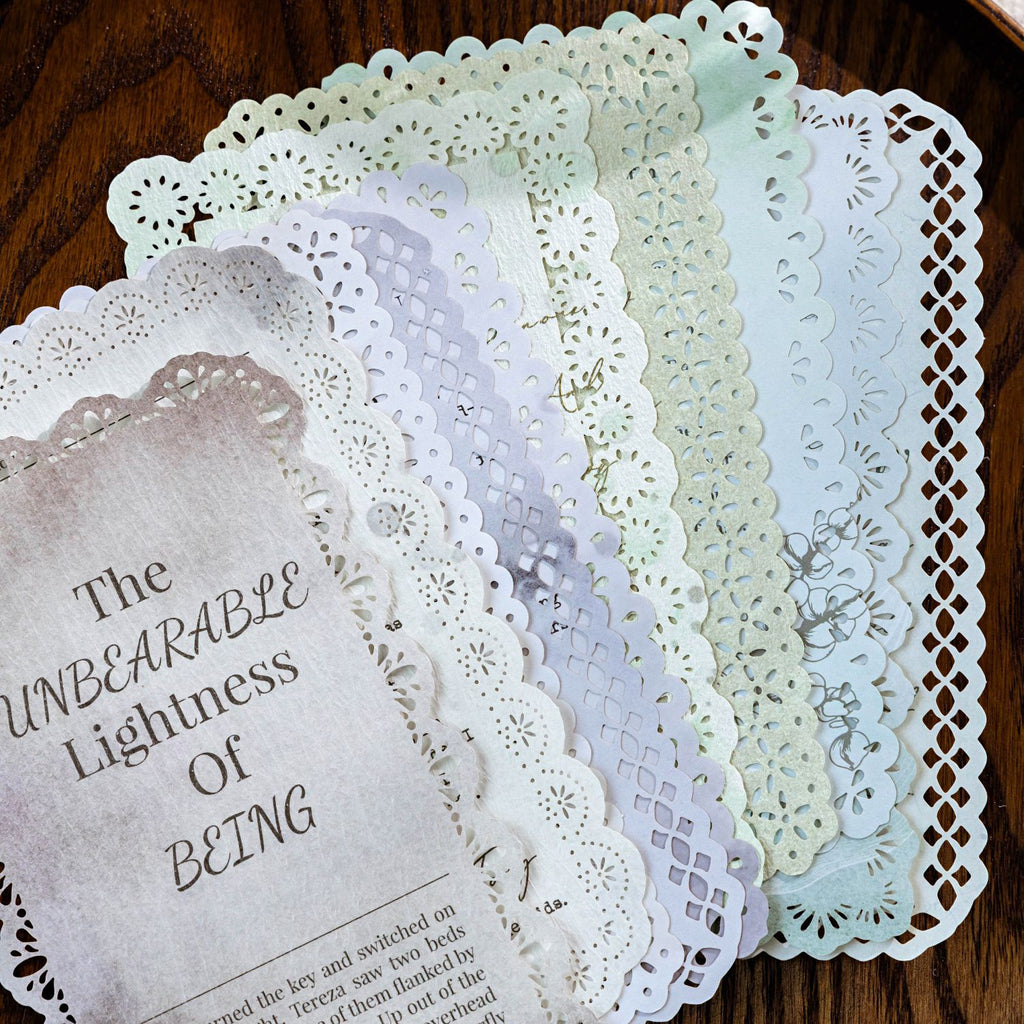 10 Pcs Lace Edged Scrapbook Paper LSLC