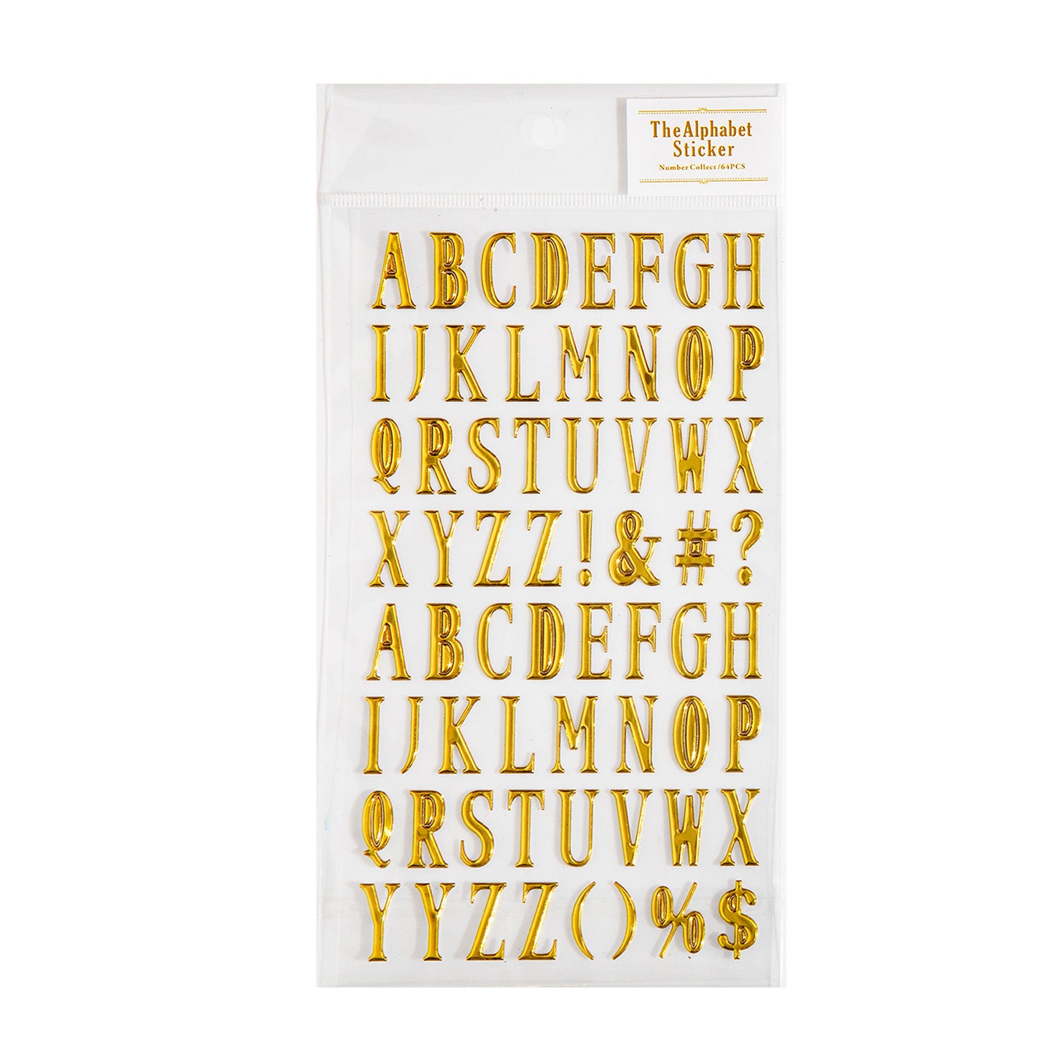 1 Sheet Gold Sliver Alphabet Letter PET Stickers SZYW