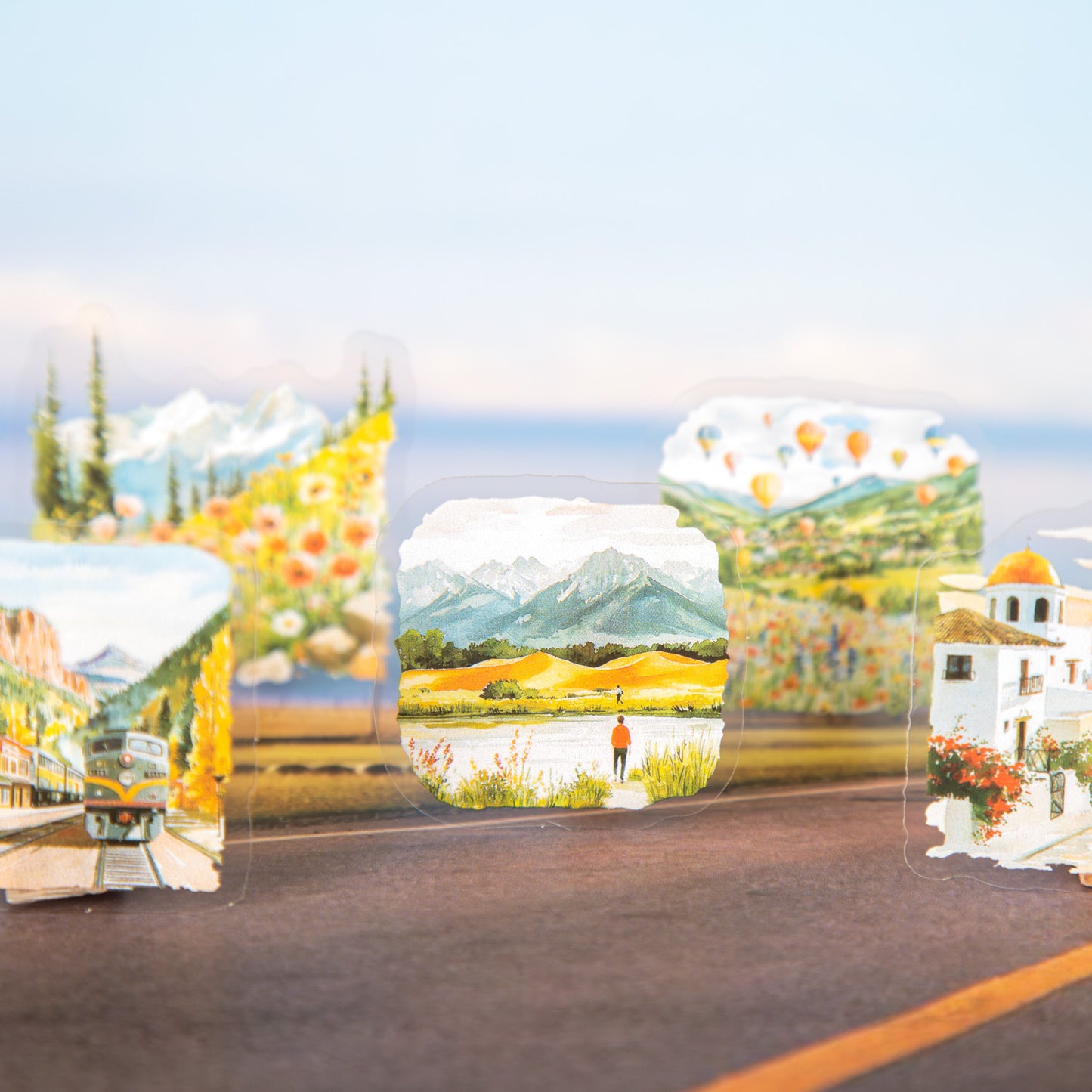 50 Pcs Seasonal Landscape PET Stickeres MJTJJ