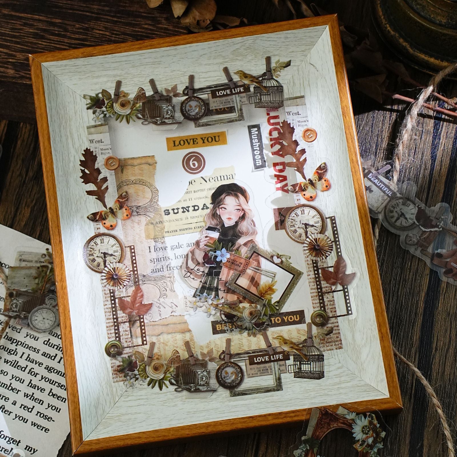 20 Pcs Vintage Collage Stickers MWHY
