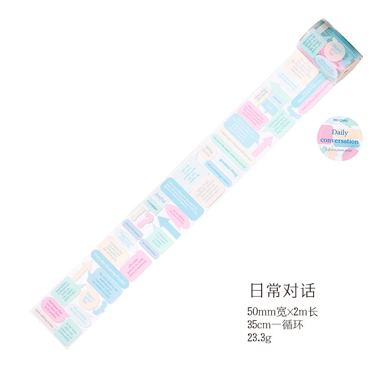 1 Roll Poem Die Cut Stickers Tape SHSSS