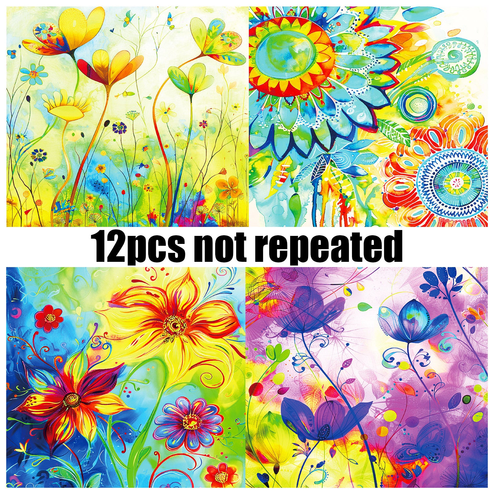 6 inch Rainbow Flower Scrapbook Paper Pad PA090