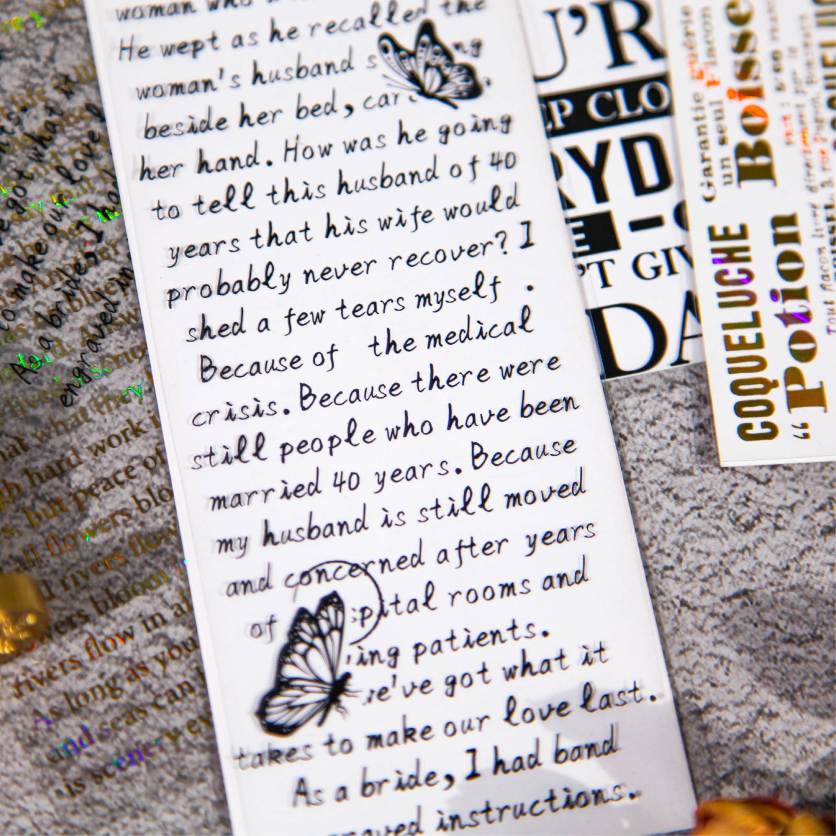 3 Pcs Quote Word PET Stickers YWXL