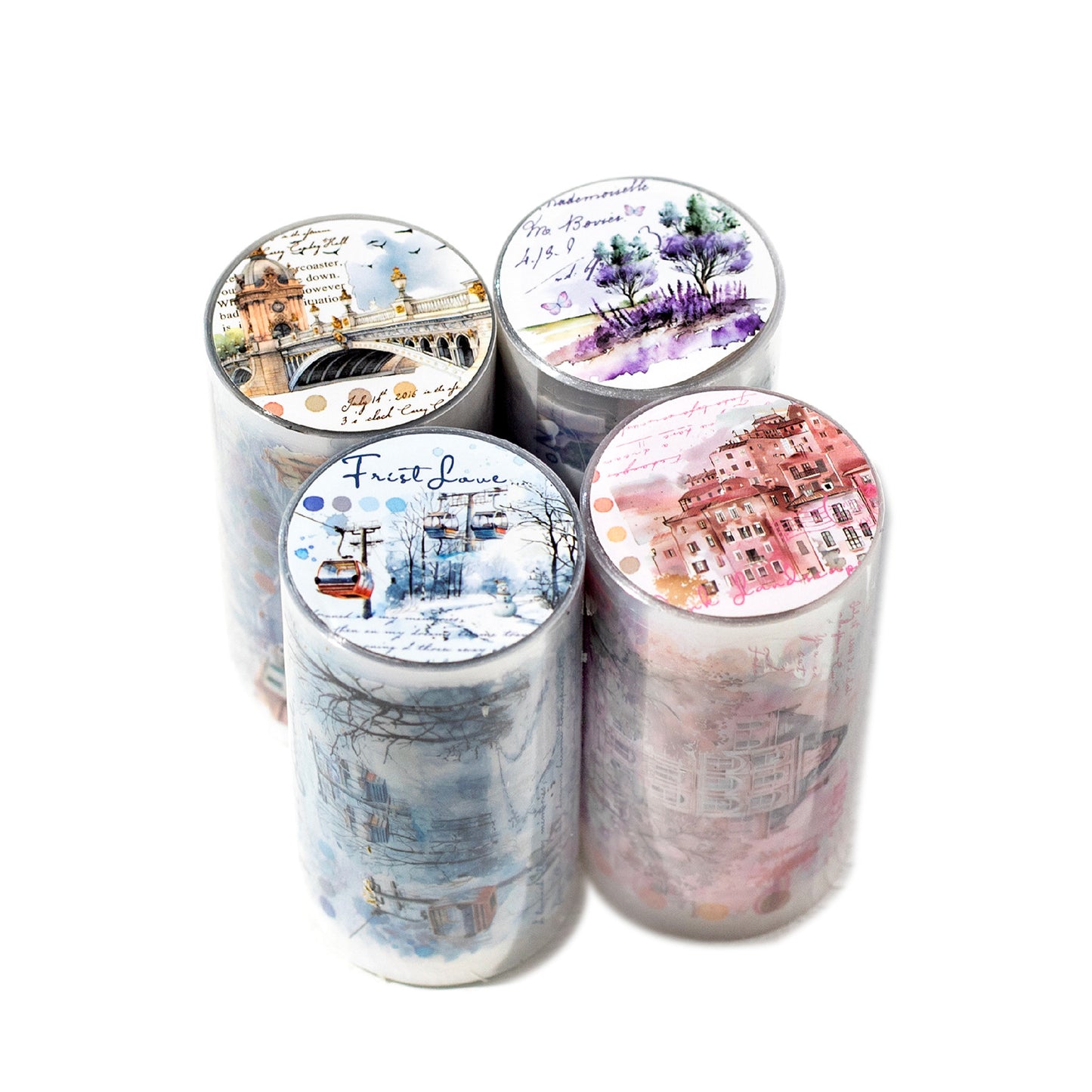 1 Roll Seasonal Landscape Pre-cut PET Stickers Tape SSGJ