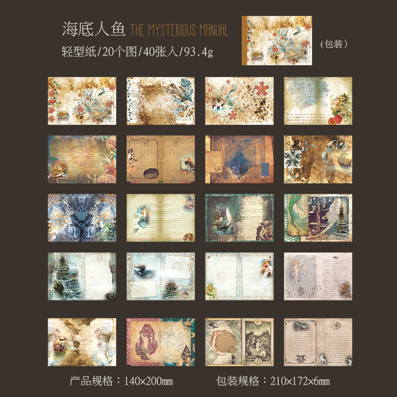 40 Pcs Vintage Scrapbook Paper SMSC