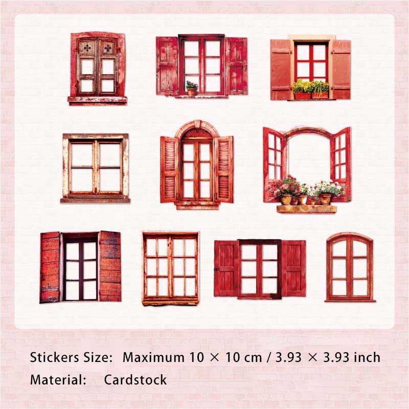 10 Pcs Window Scrapbook Stickers CQGSJ