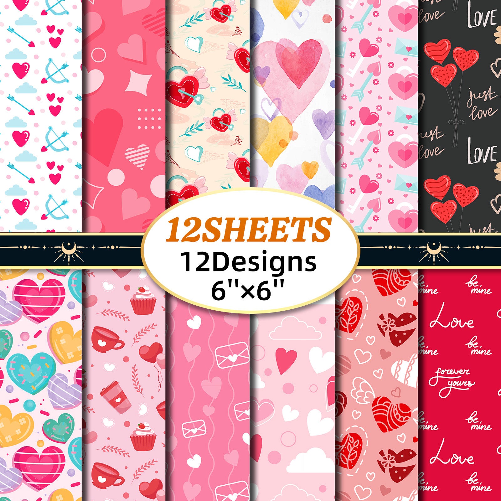 6 inch Valentine's Day Scrapbook Paper Pad PA772