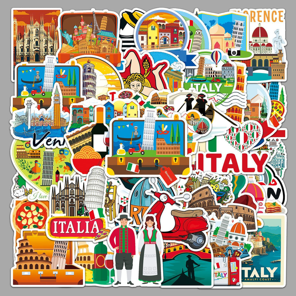 50Pcs Italy Travel Vinyl Stickers TRV07