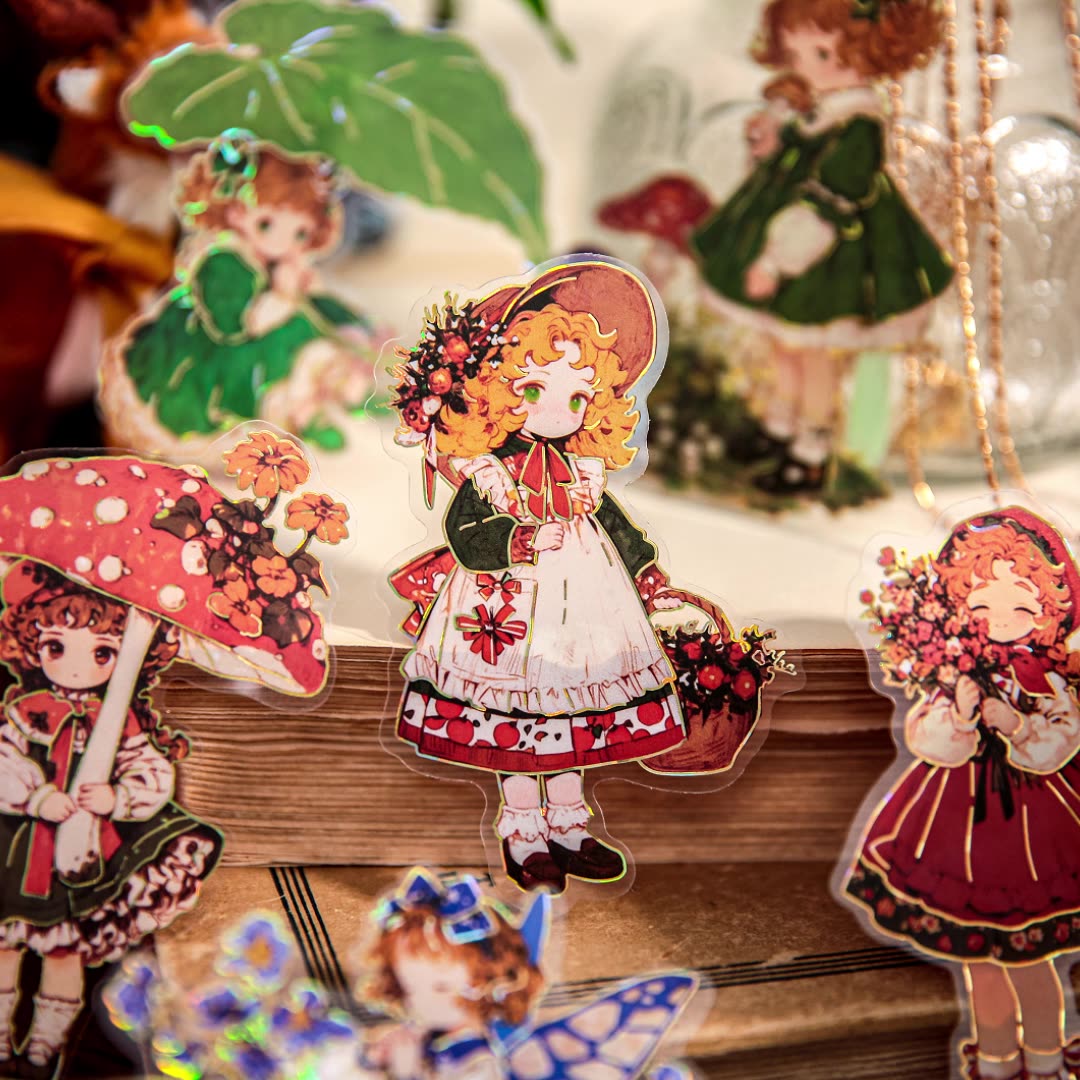 10 Pcs Fairy Girl PET Stickers THJC