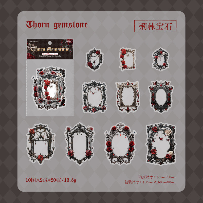 20 Pcs Vintage PET Frame Stickers LJBWG