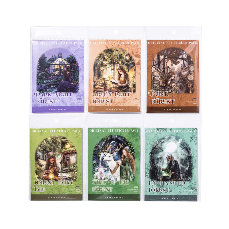 40 Pcs Fantasy Forest PET Stickers SLHX
