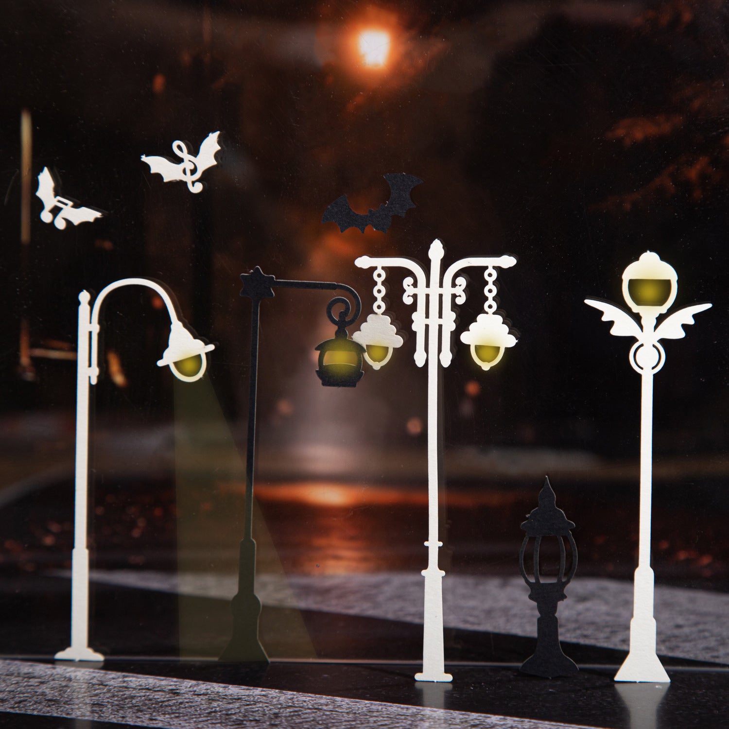 4 Pcs Street Lights Theme Cutout Paper LDXL