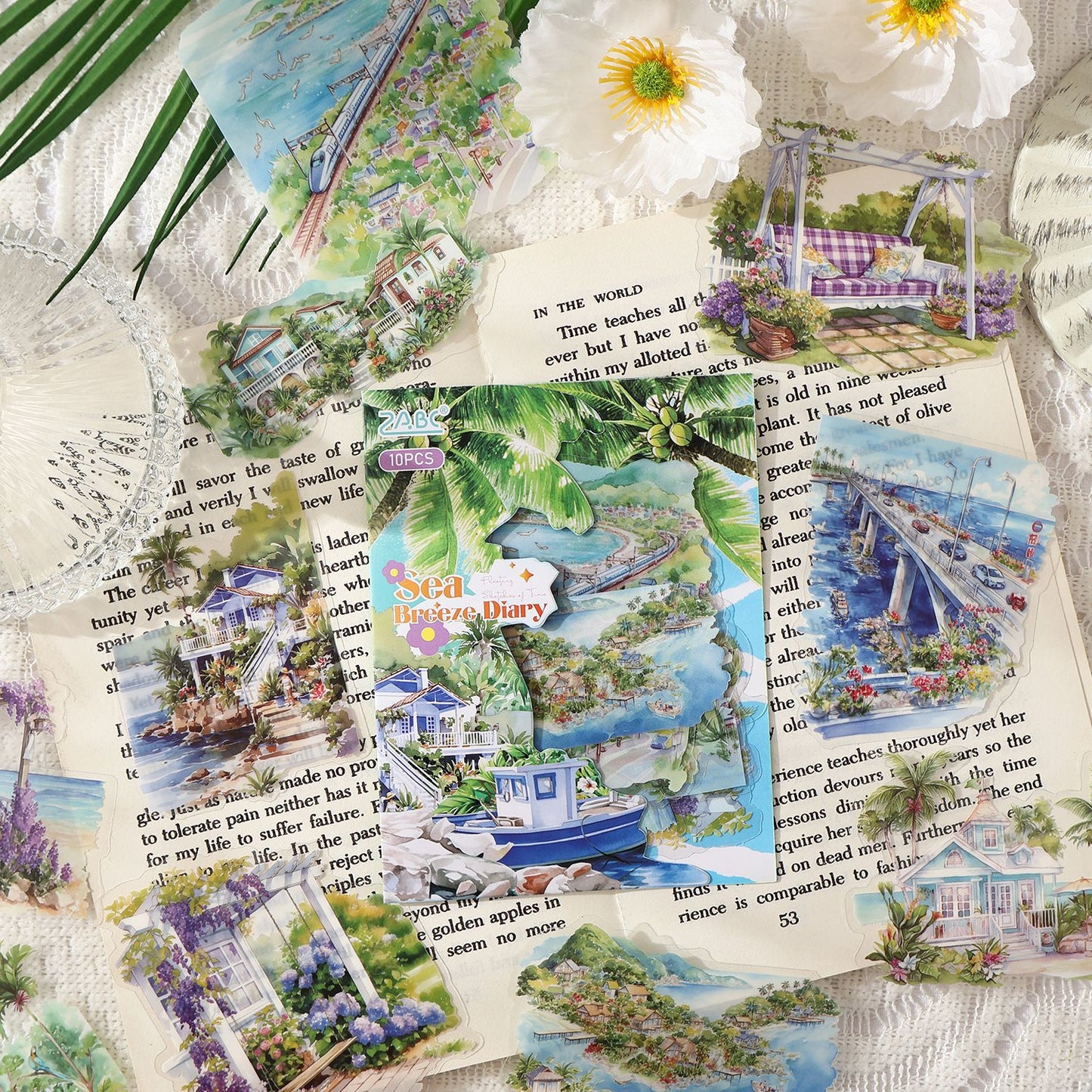 10 Pcs Seasonal Landscape PET Stickers SSQH