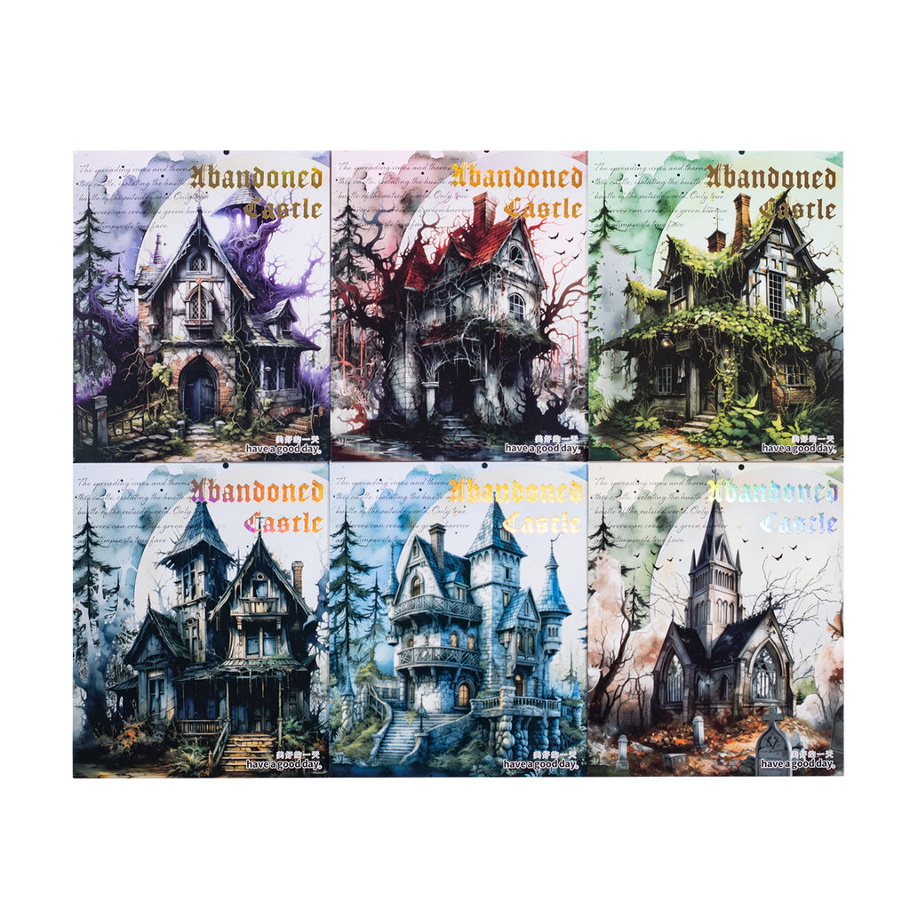 5 Pcs Castle PET Stickers HFCB