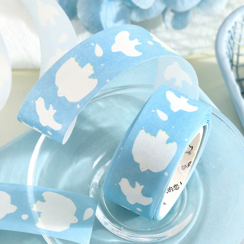 Minimalist Cerulean Sky Bird Washi Tape