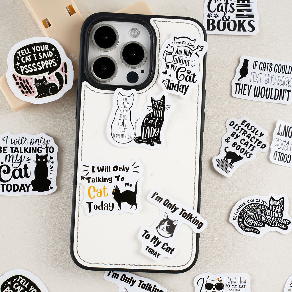 46 Pcs Cat Themed Stickers JYXM