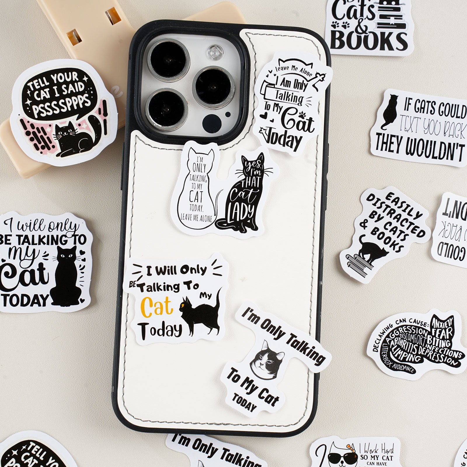 46 Pcs Cat Themed Stickers JYXM
