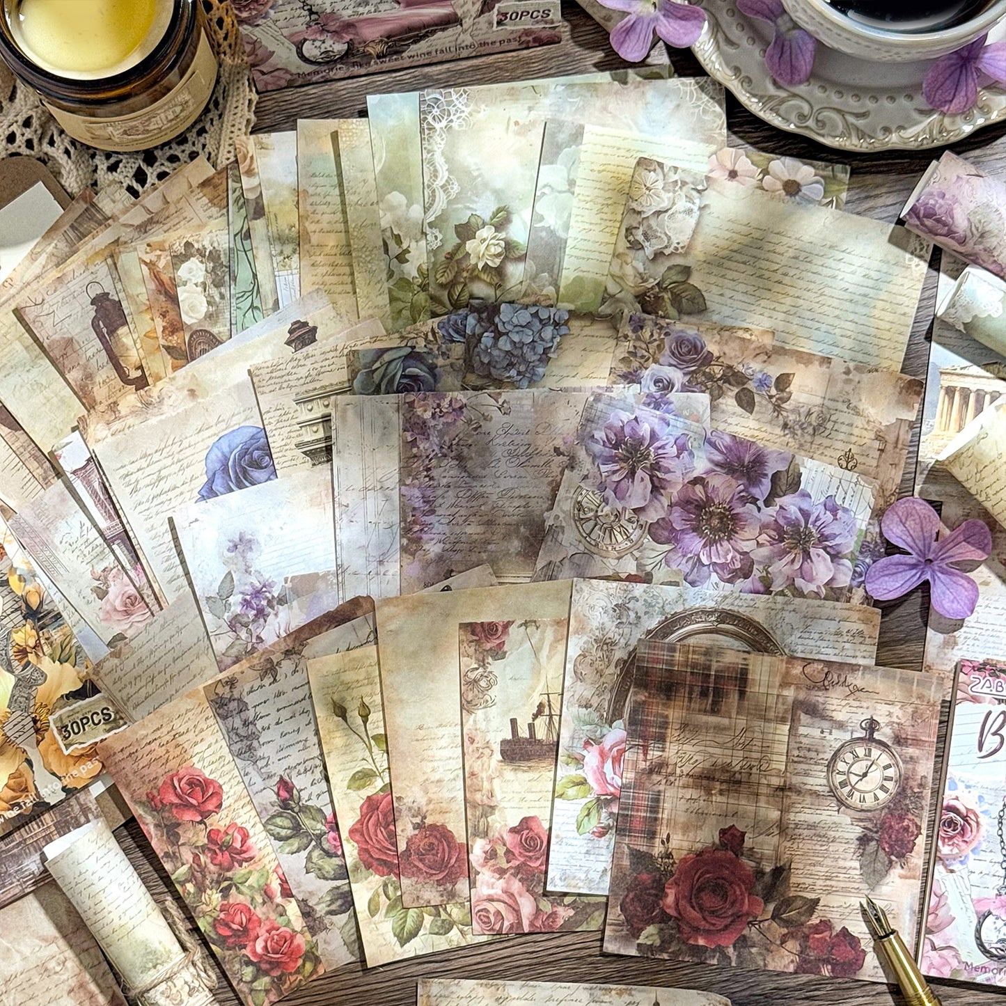 30 Sheets Vitntage Journal Paper JJCC