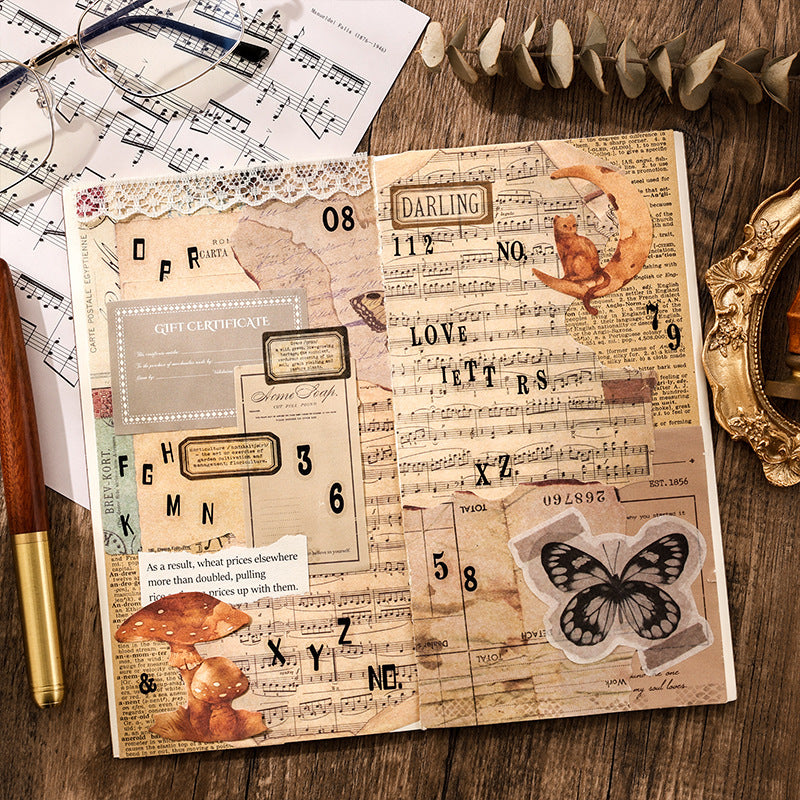 6 Sheets Basic Alphabet Letter PET Stickers JDZM