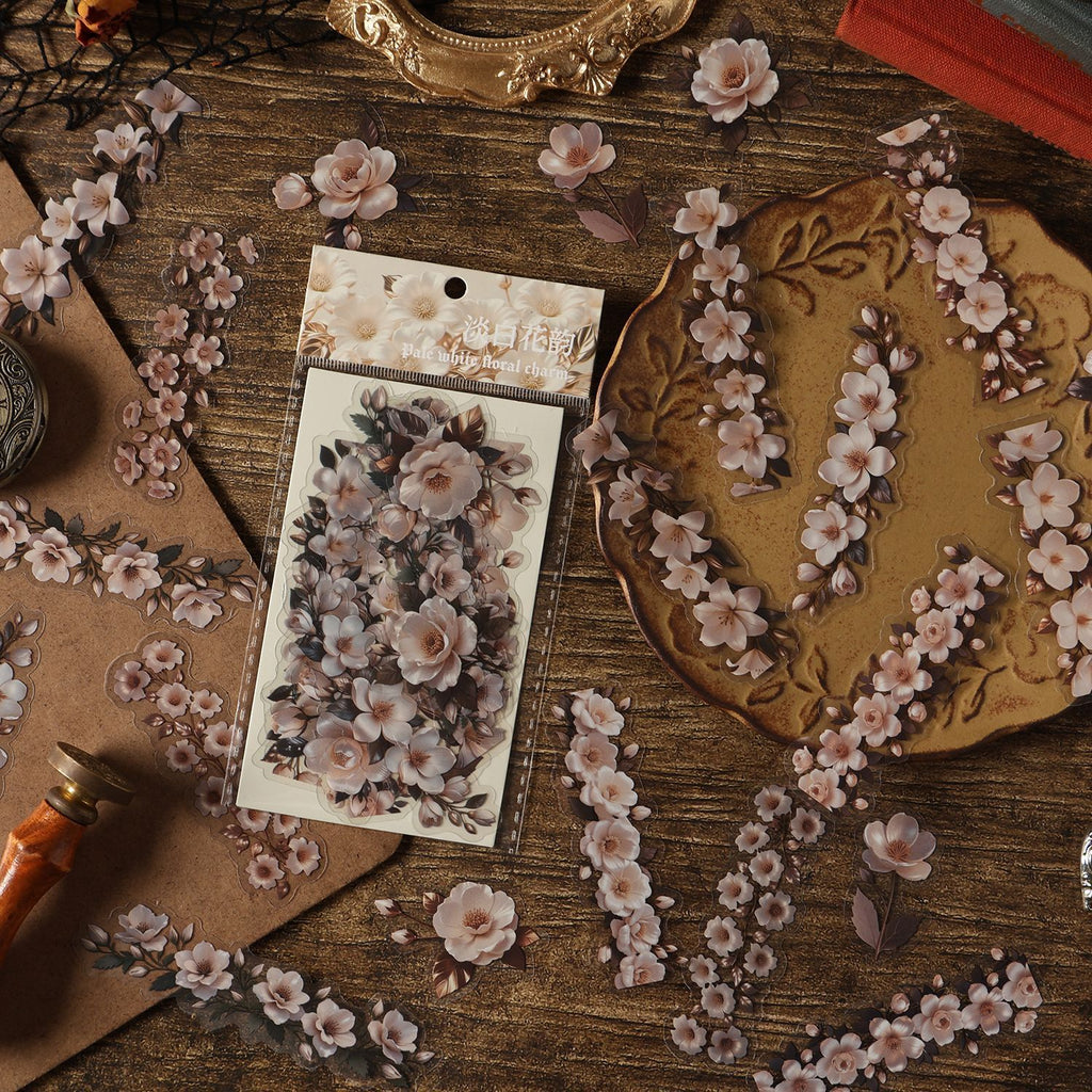 15 Pcs Vintage Rose PET Stickers FHYSZ