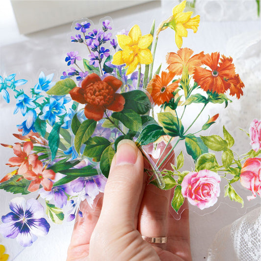 20 Pcs PET Flower Stickers HYMJ