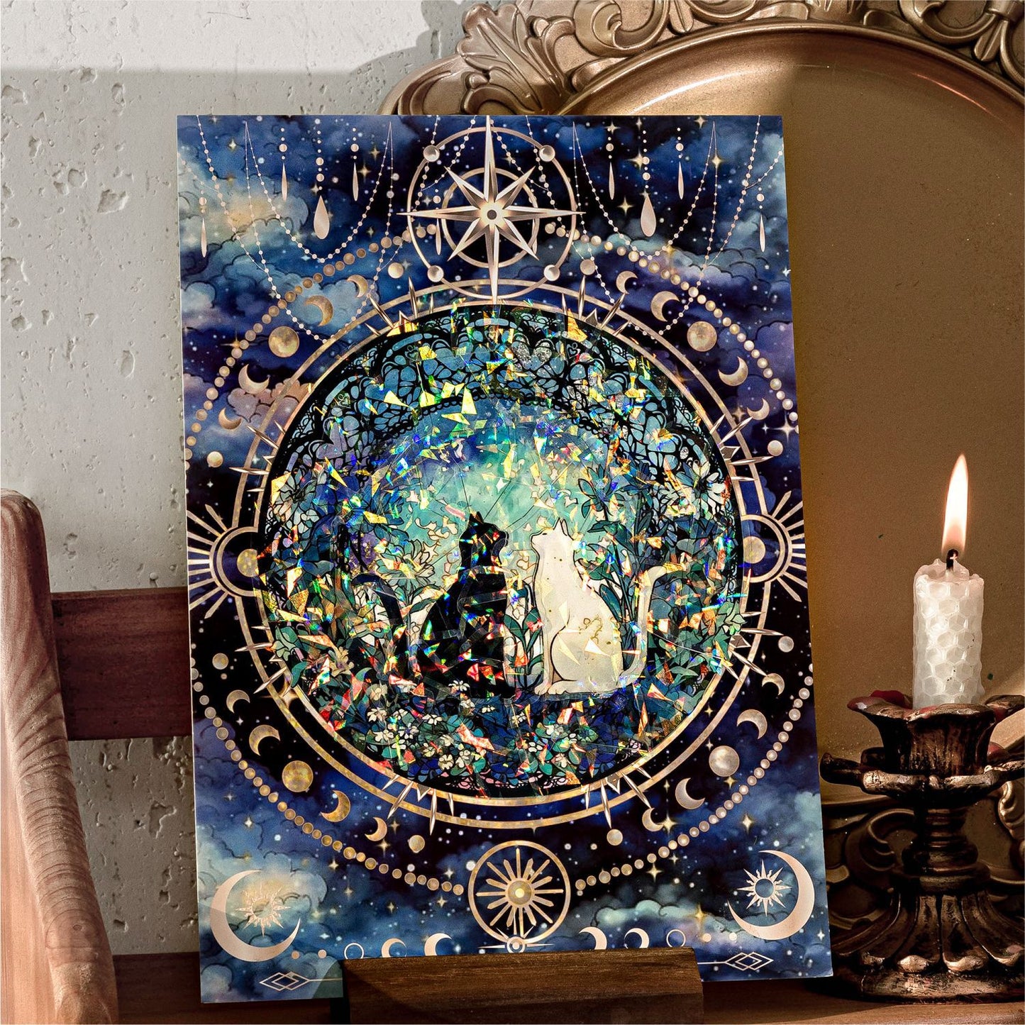 Vintage Cat Diy Puzzle  Stickers LGAY