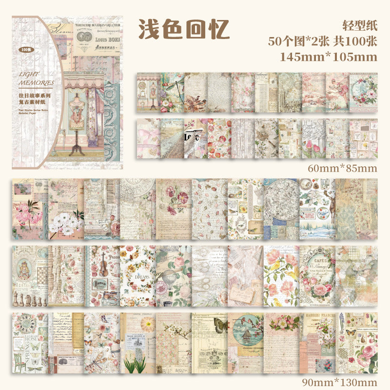 100 Pcs Vintage Junk Journal Paper WRGS