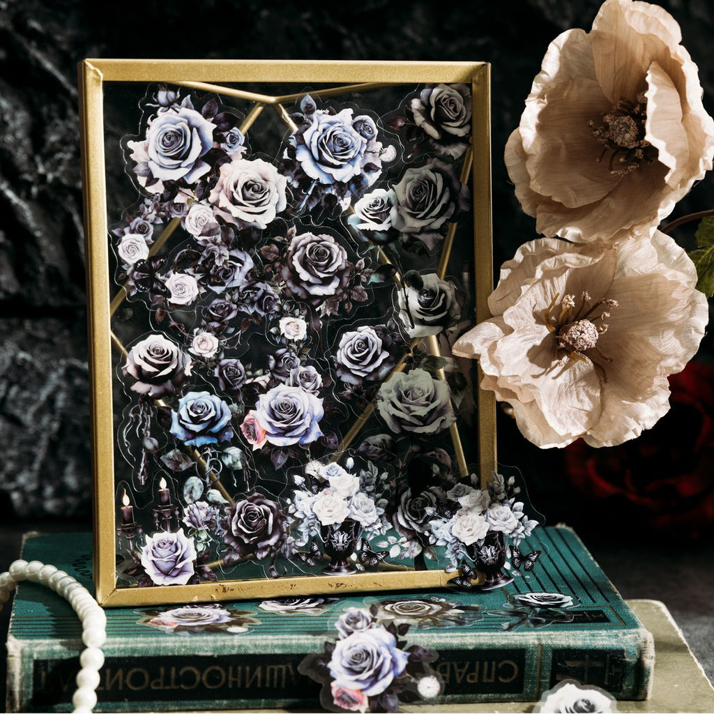 40 Pcs Vintage Rose Stickers MGQS