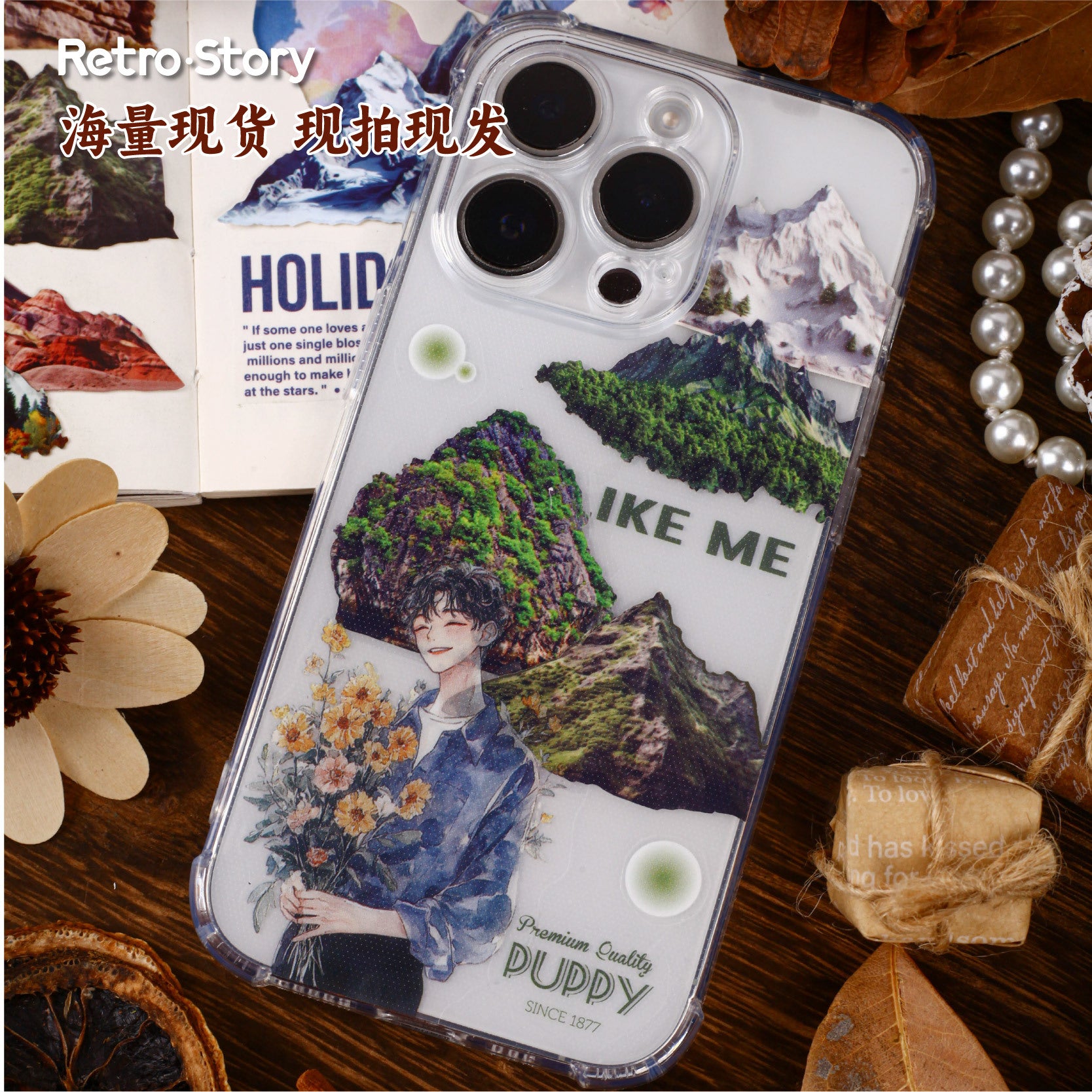 16 Pcs Mountain Cardstock Stickers SHQI