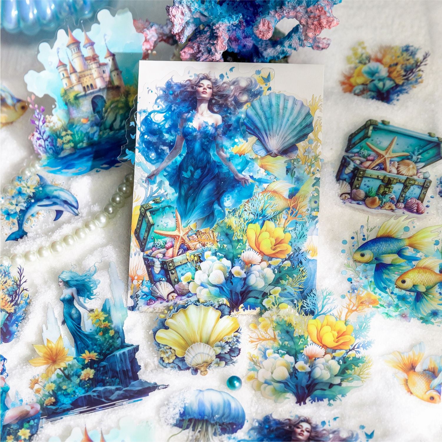 30 Pcs Ocean Landscape PET Stickers HYJG