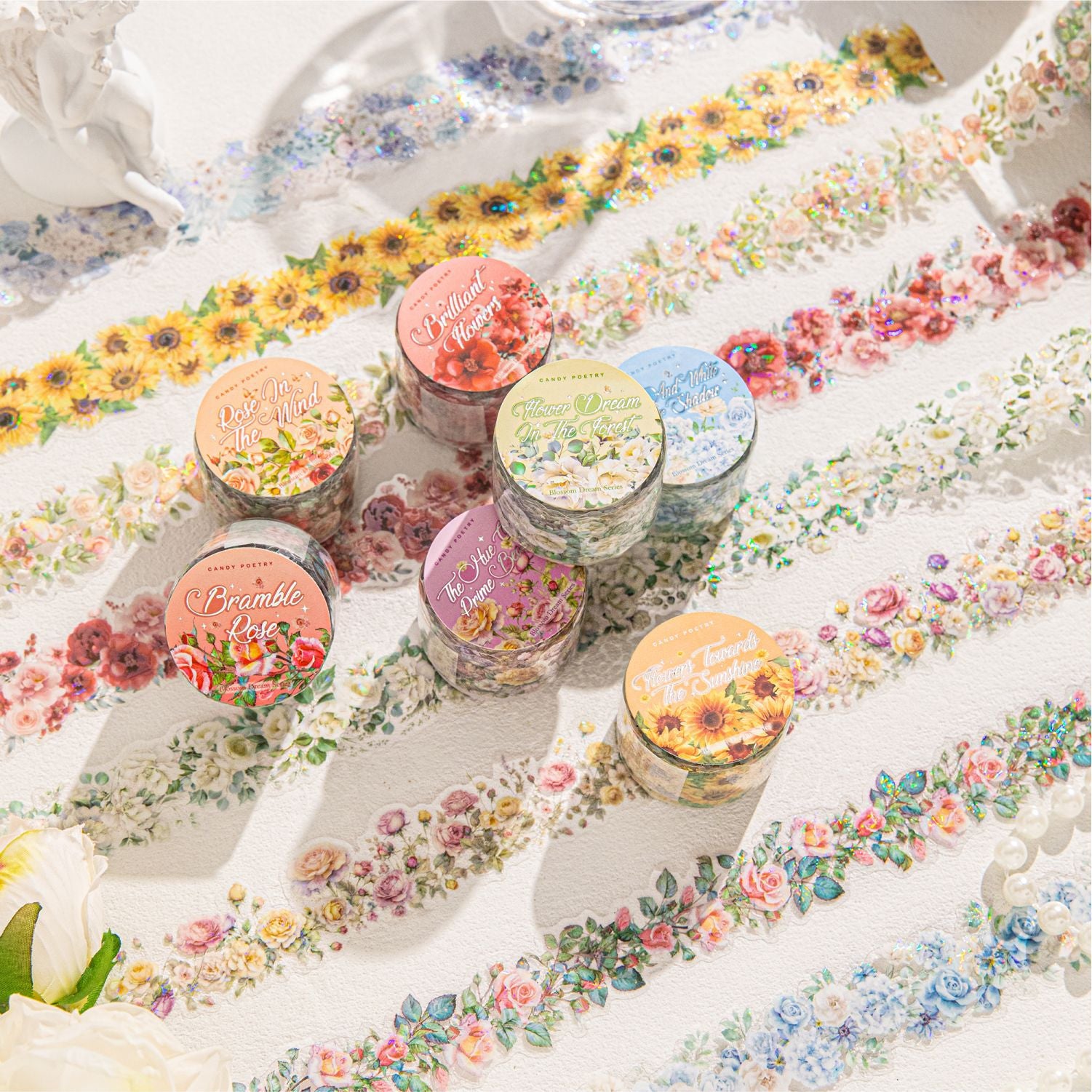 1 Roll Flower Vine PET Stickers HKMJ