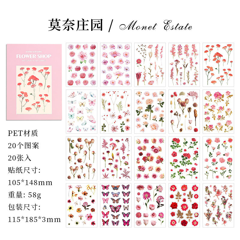 20 Sheets Season Botanical Stickers SJHD