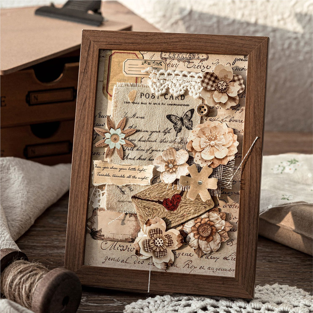 50 Pcs Vintage Flower Stickers JYHX