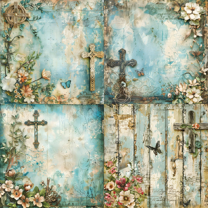 6 inch  Embossed Floral Scrapbook Paper Pad SKP040