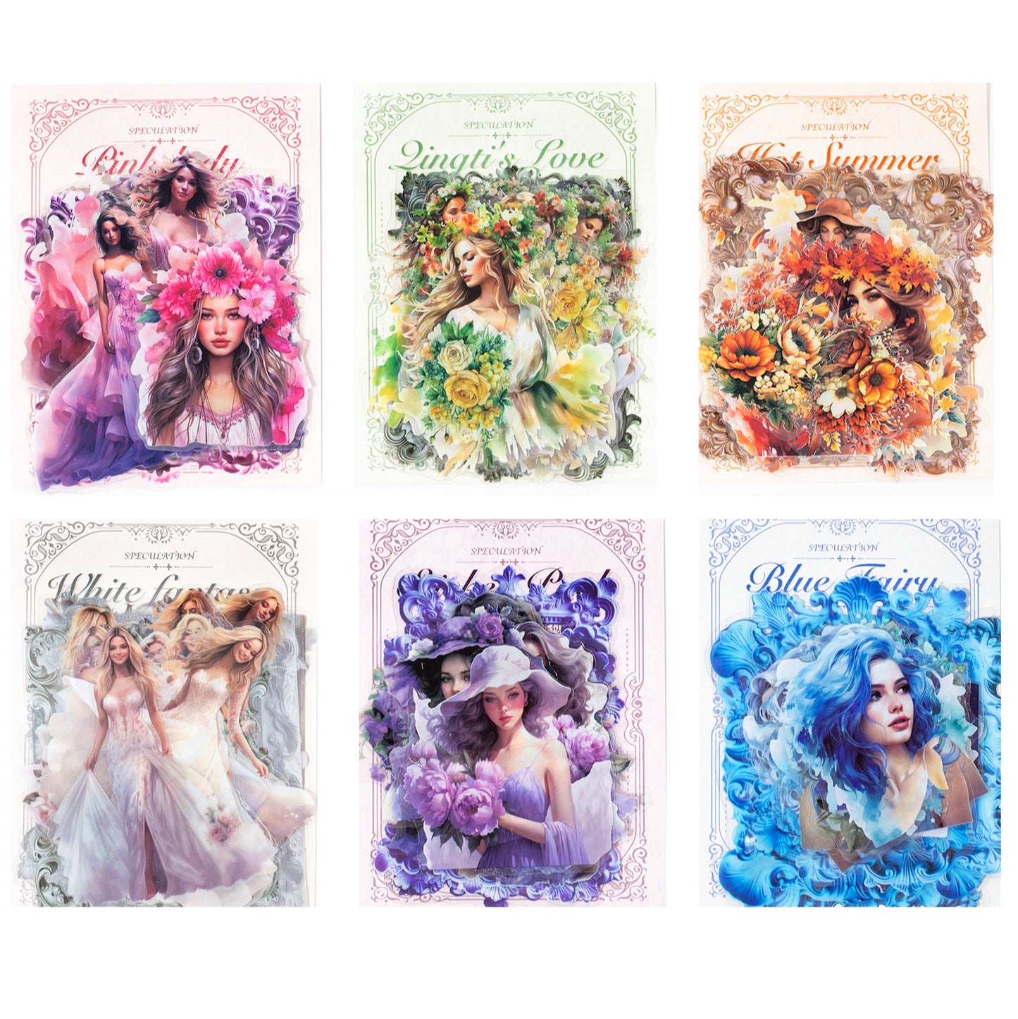 20 Pcs Fantasy Girl PET Stickers SNYXJ