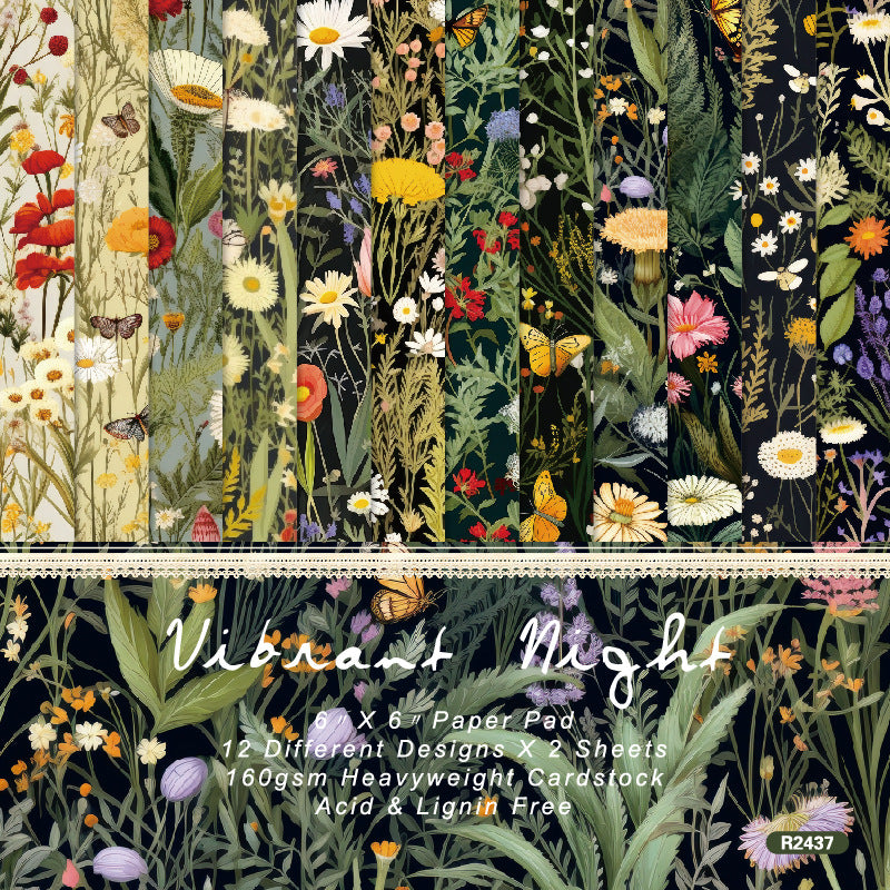 6 inch Wildflower Scrapbook Paper Pad SKP437
