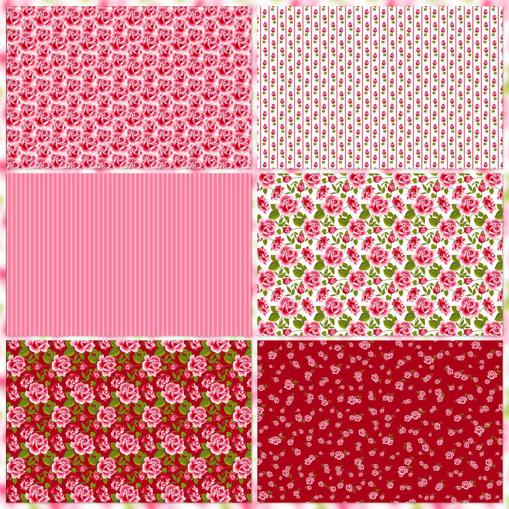 6 inch Pink Rose Scrapbook Paper Pad PA267