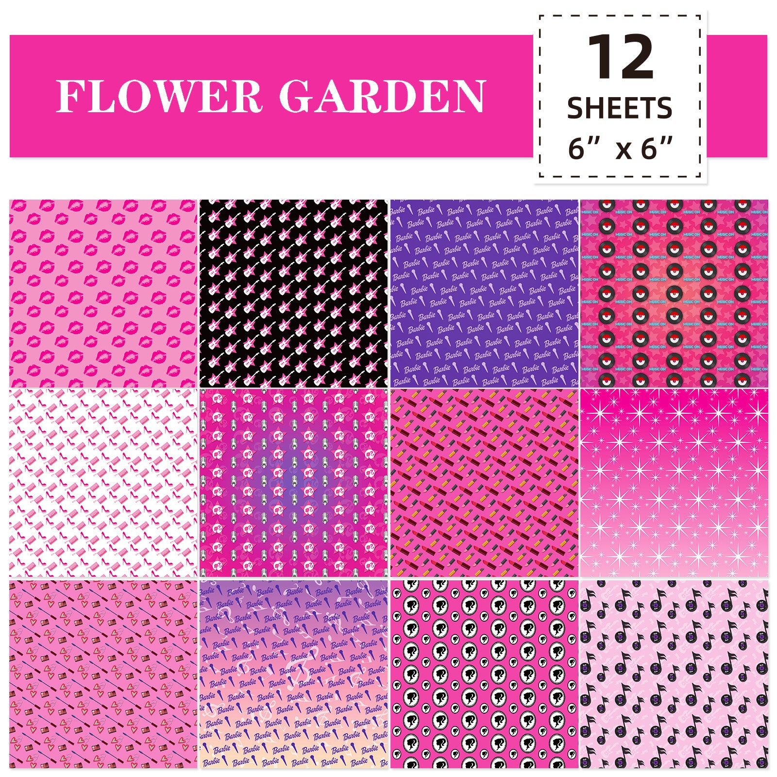 6 inch Barbie Valentine's Day Scrapbook Paper Pad PA312